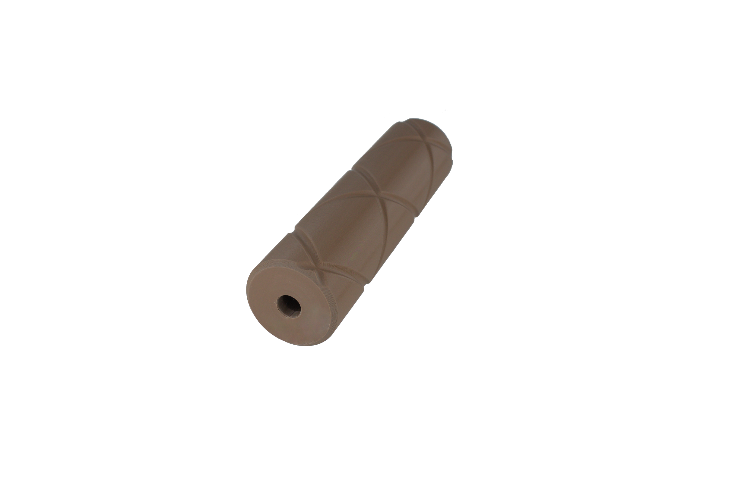 MJM-2 Grooved Airsoft Mock Suppressor 14mm CCW FDE (Flat Dark Earth)