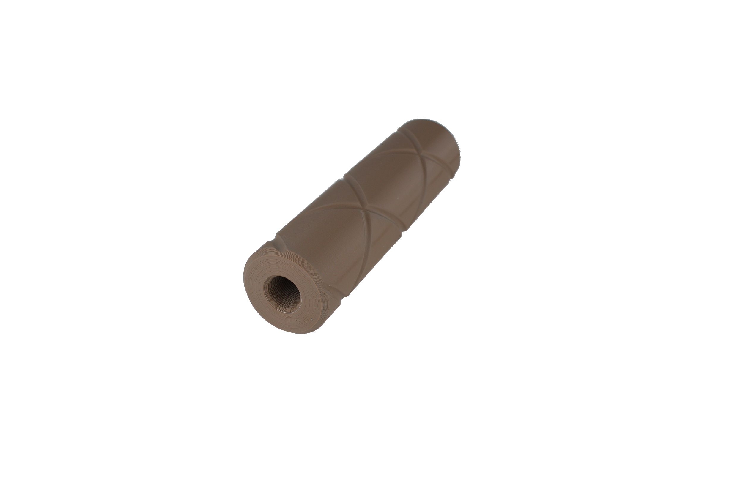 MJM-2 Grooved Airsoft Mock Suppressor 14mm CCW FDE (Flat Dark Earth)