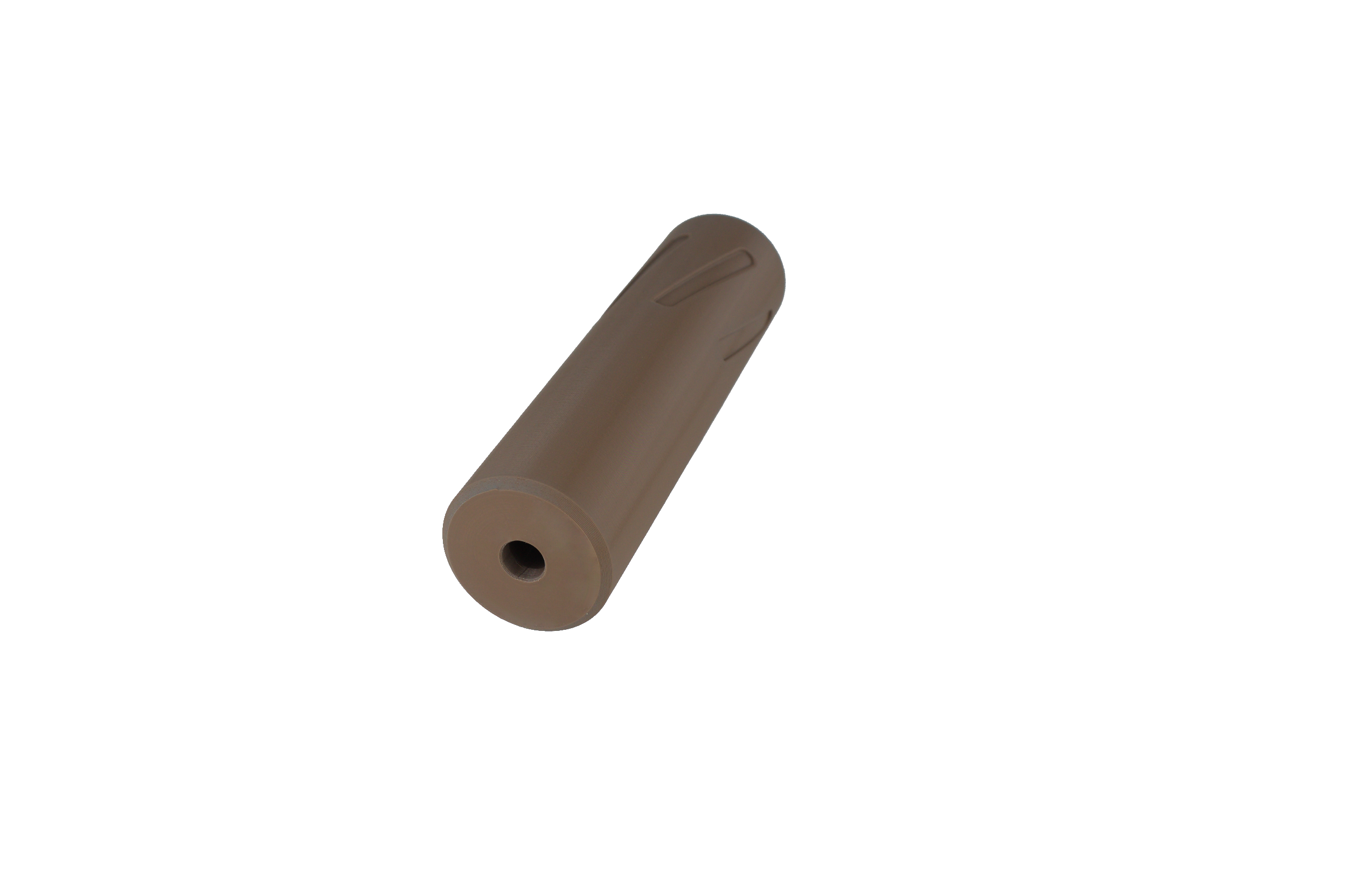 MJM-5 Spiral Flute Airsoft Mock Suppressor 14mm CCW FDE (Flat Dark Earth)