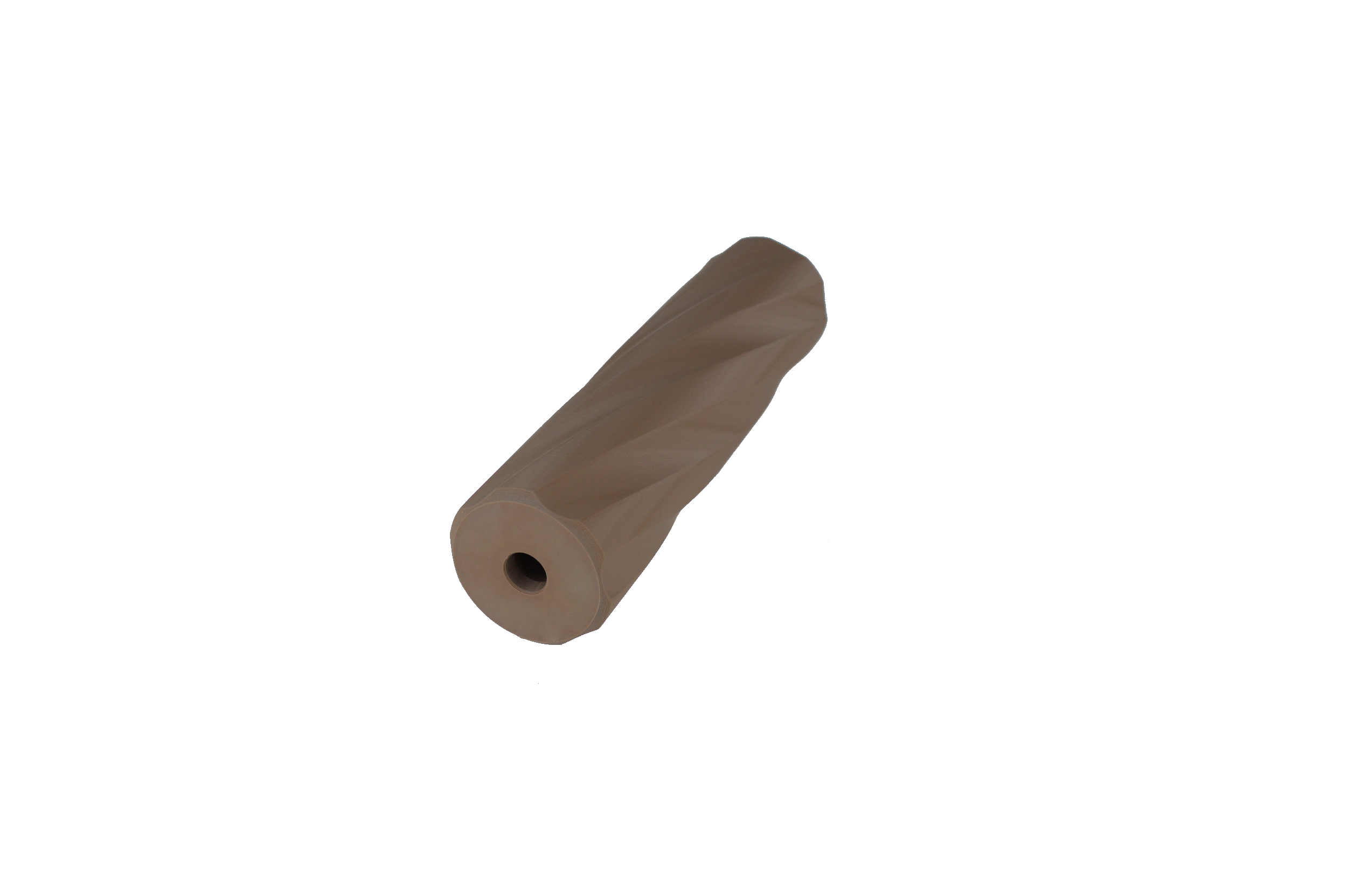 MJM-8 Twist (Slim fit 30mm OD) Airsoft Mock Suppressor 14mm CCW FDE (Flat Dark Earth)